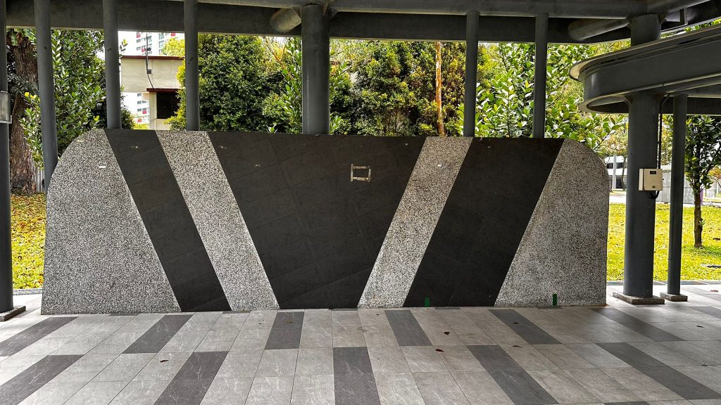 Outdoor pavilion at Ang Mo Kio before Mother’s Day event decoration setup