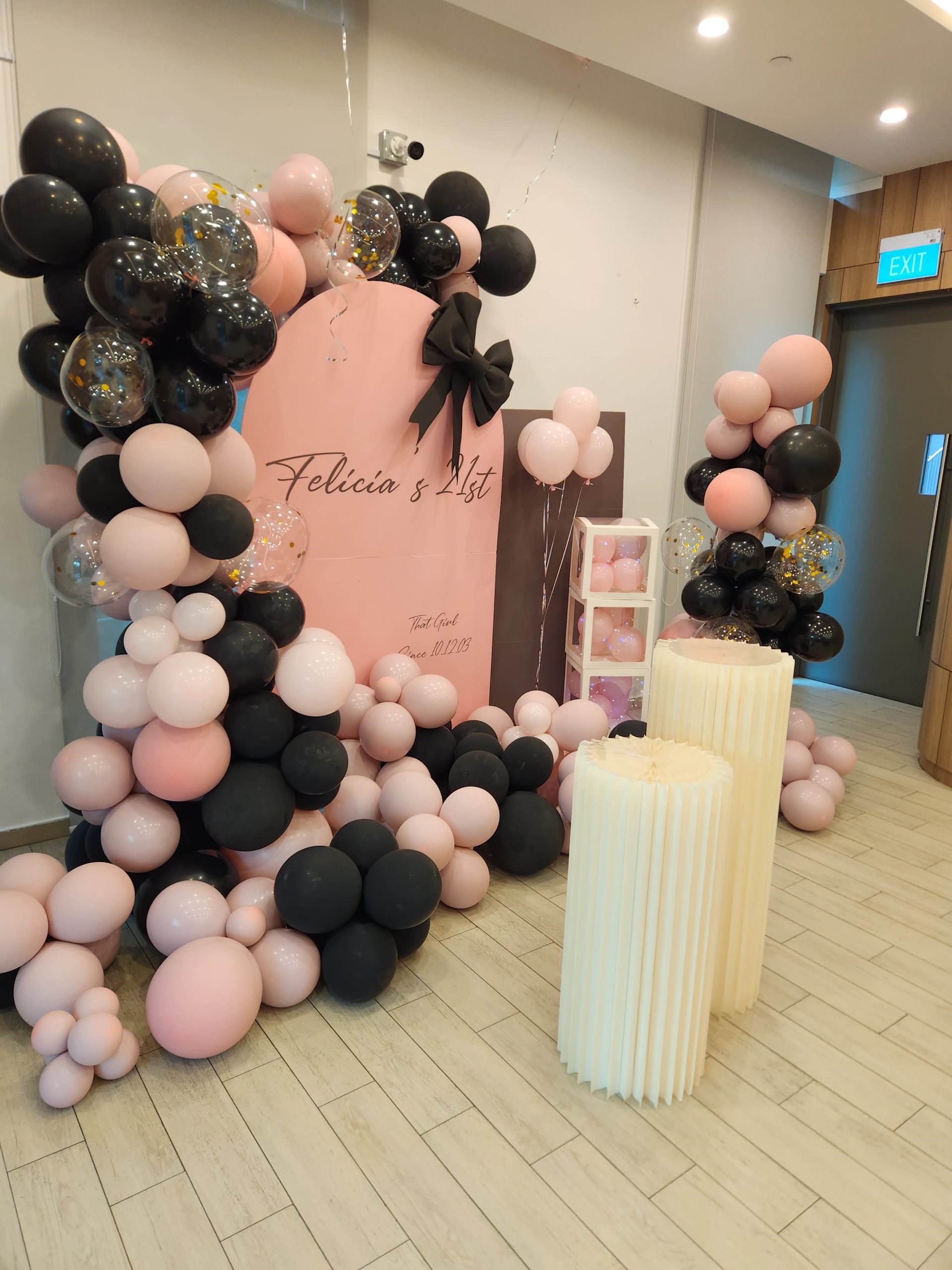 Luxury Influencer Birthday Balloon Decoration Setup for Felicia in Singapore