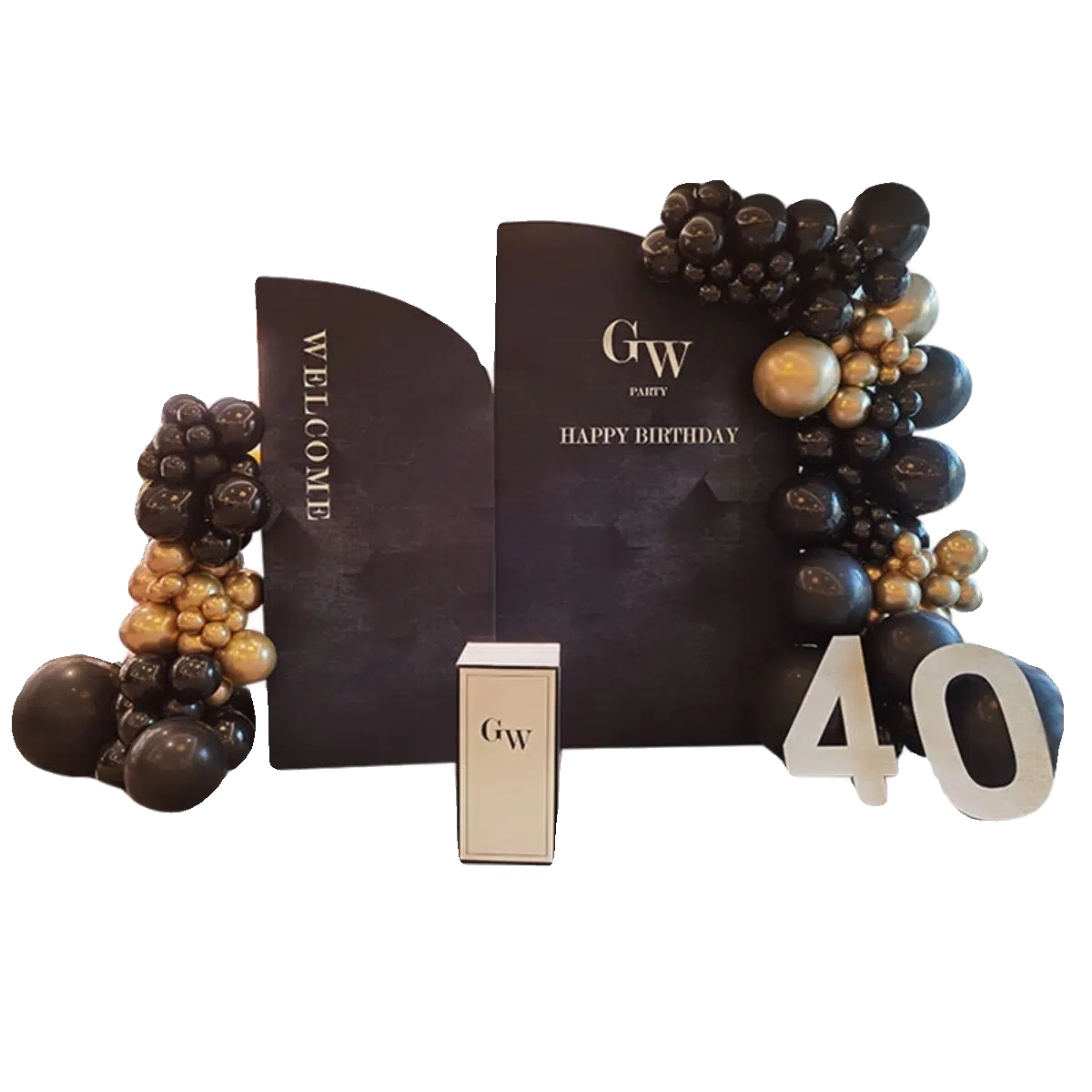 Luxury Black Gold 40Th Birthday Valentine Day event decoration