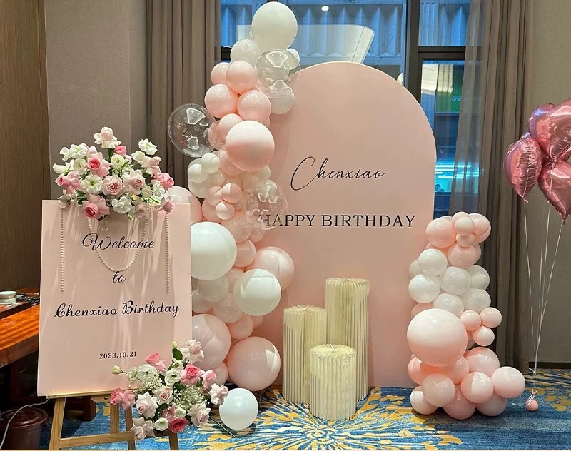 Pink And White Birthday Setup Valentine Day event decoration