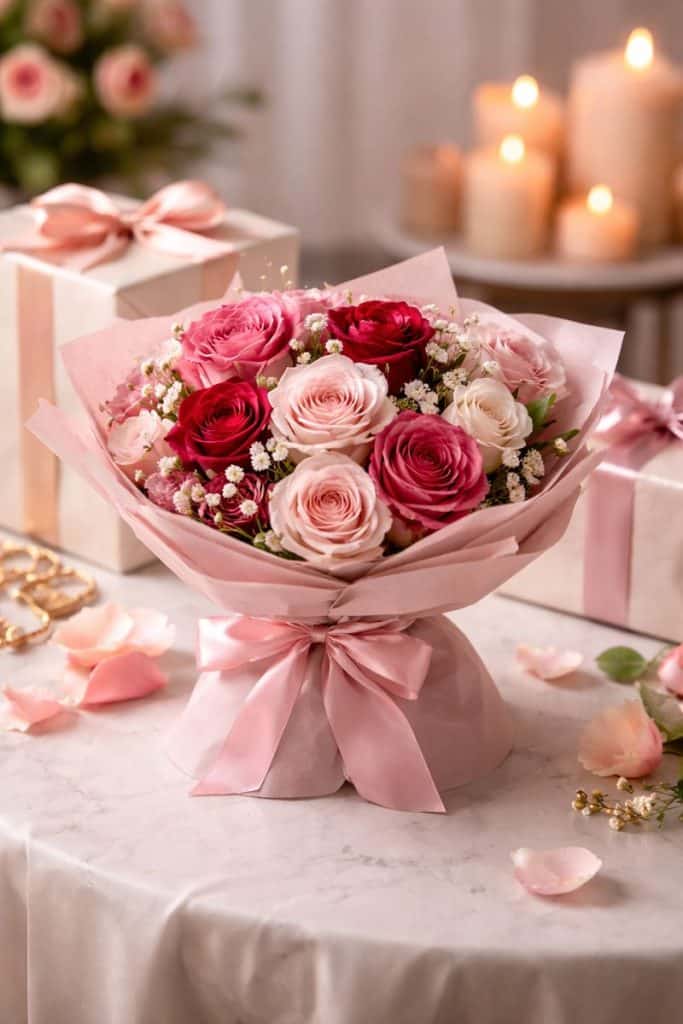 Valentine’s Day flowers Singapore romantic rose bouquet